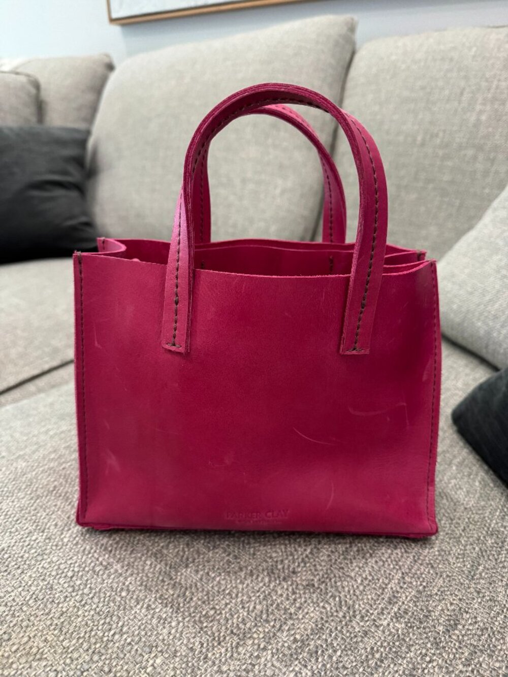 Parker Clay Avila Mini Tote Fuchsia Ethiopian Leather Quiet Luxury Handbag